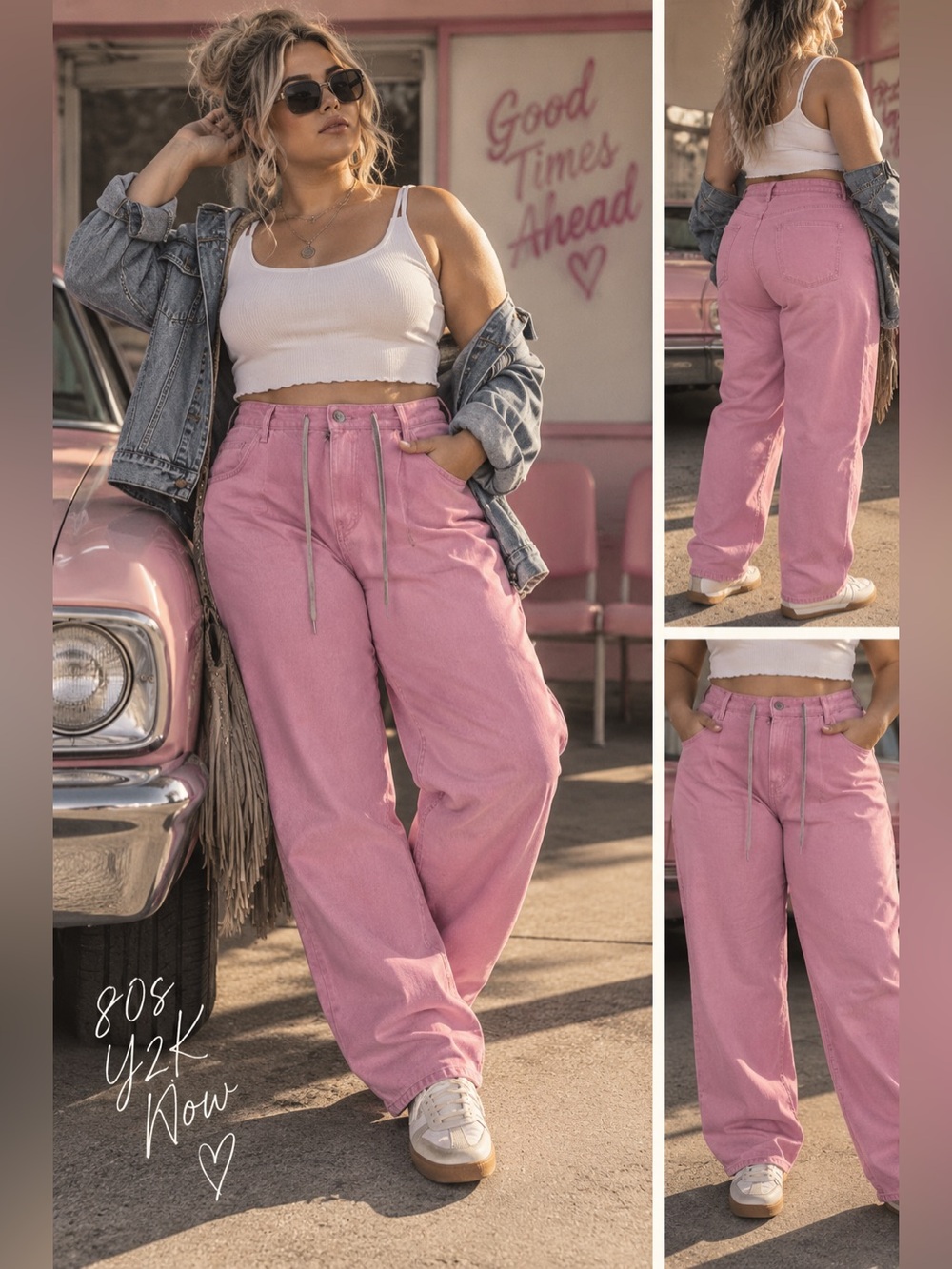 rare bsrabbit M.B.S.R pink pleated baggy heavy skate street pants xl 90s style
